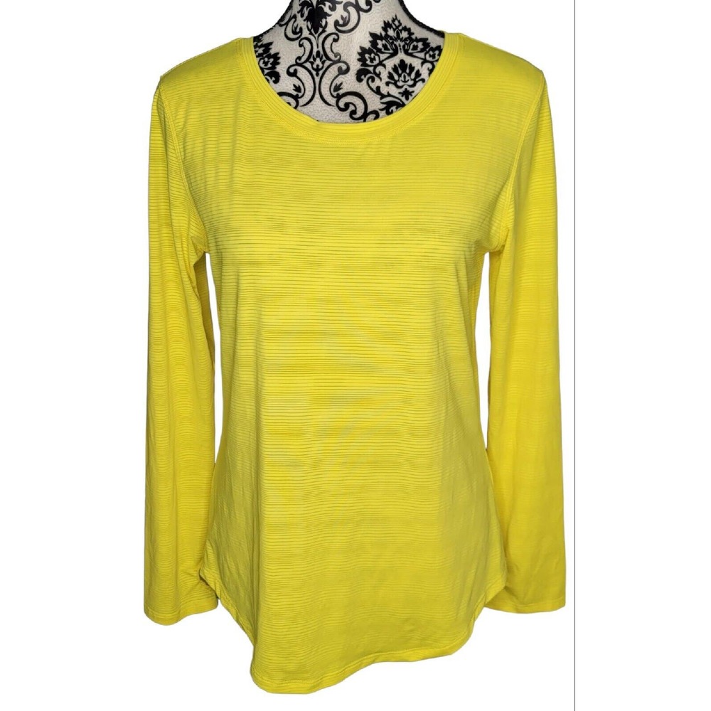 Zyia Active Long Sleeve Shirt Size S Yellow Activewear Running Lightweight